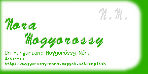 nora mogyorossy business card