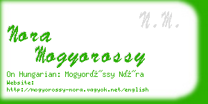 nora mogyorossy business card